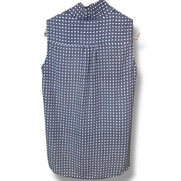 Pleione Top Women's Sz 2 Sleeveless Faux Wrap Geometric Print V-Neck Hi-Low - Picture 2 of 4